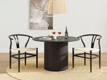 Load image into Gallery viewer, Winter Rope Seat Dining Chair Wishbone Chair Replica - Set of 2 - Black
